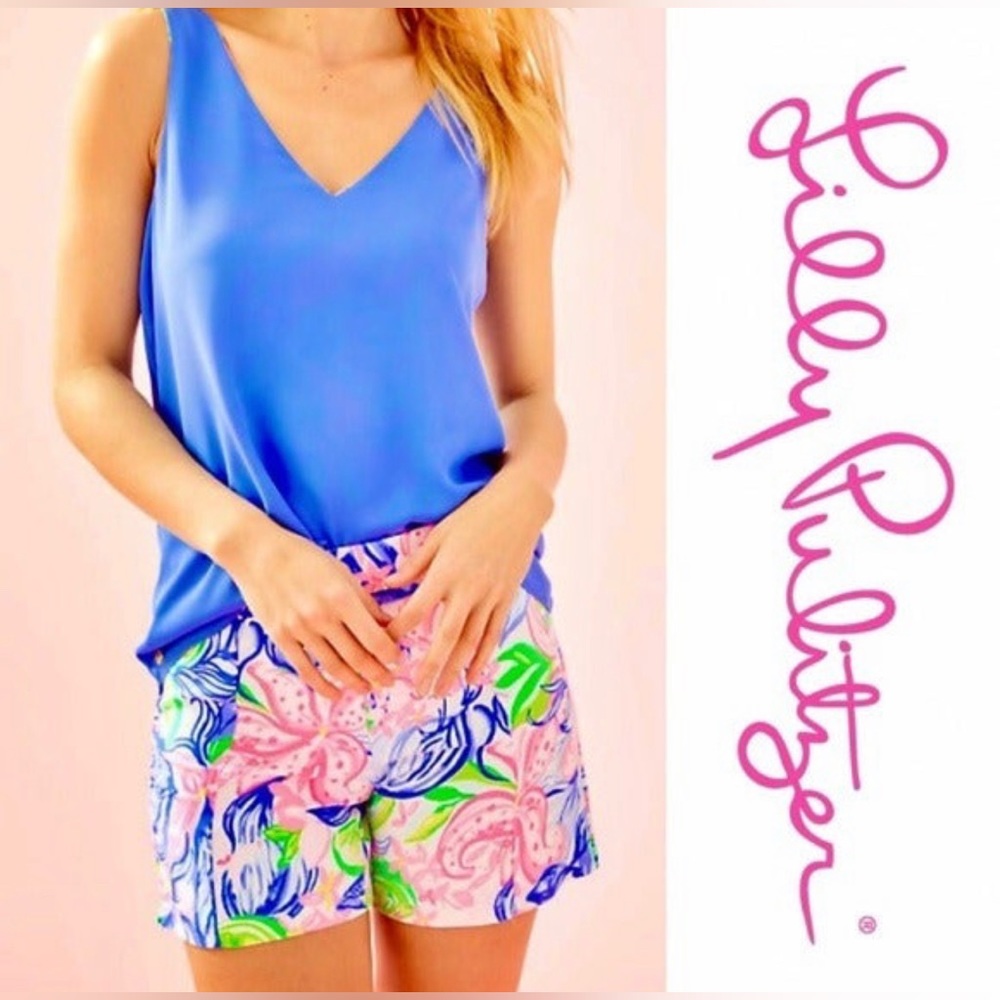 NWOT $68 Lilly Pulitzer Ariana Stretch Short in Havana Cocktail Print Size XXS